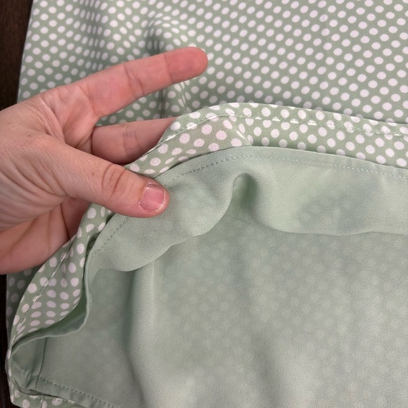 Express size S Mint Green Halter Tank Top V Neck Polka Dot - Picture 6 of 10